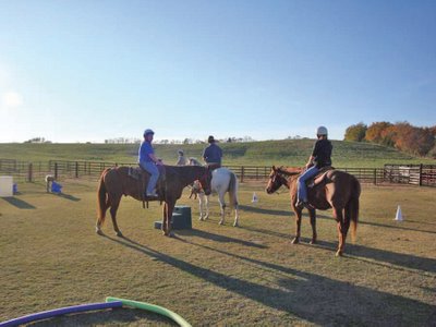 staff riding horses