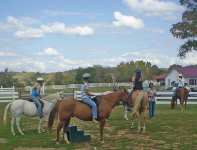 staff riding horse at The Ranch