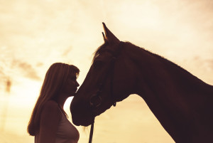 woman kissing horses nose