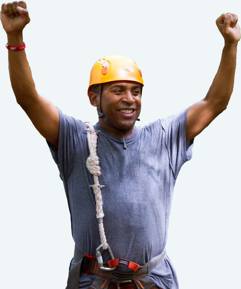 Man celebrating