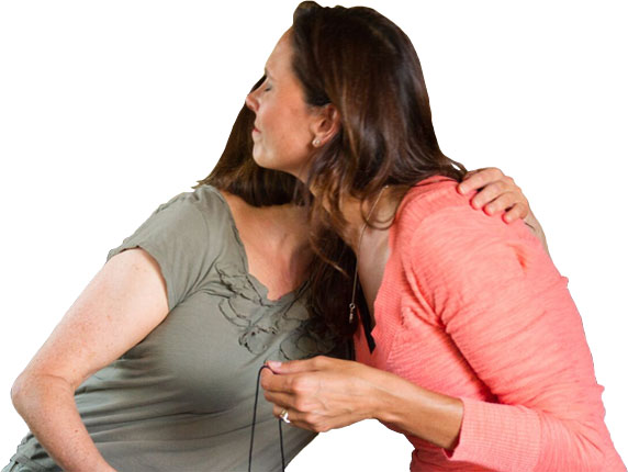 two women hugging