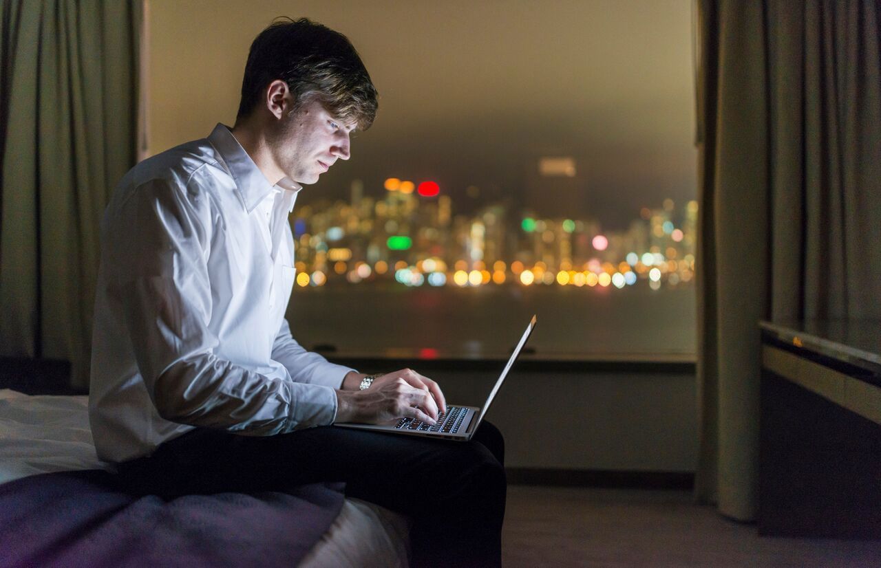 Man on laptop computer