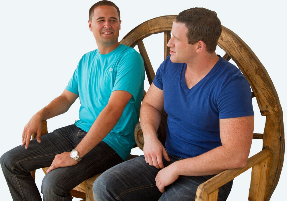 two men talking