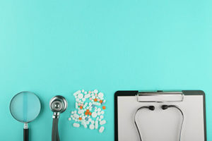 pills and doctors tools at a Percocet addiction treatment center