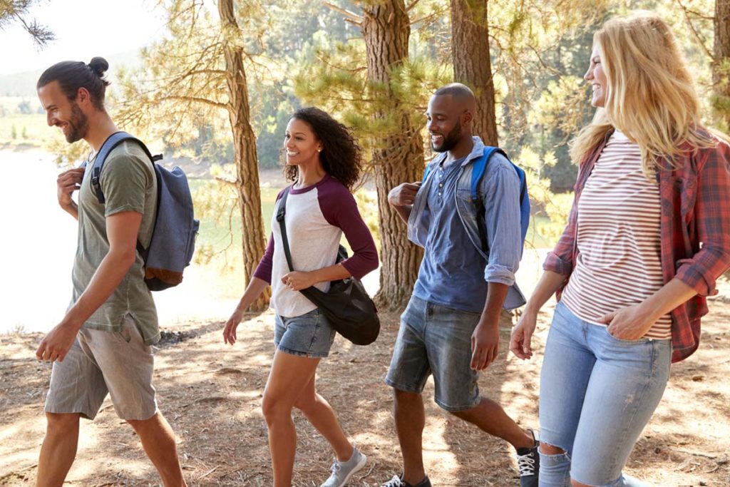 fun sober activities, group of friends out hiking