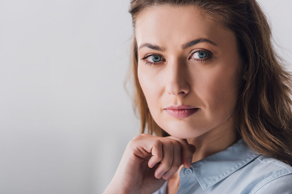 woman thinking about challenges of the first year of sobriety