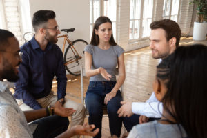 group of people choosing a successful addiction treatment