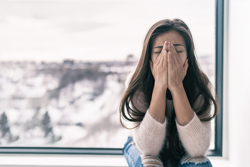 woman suffering from anxiety during a pandemic