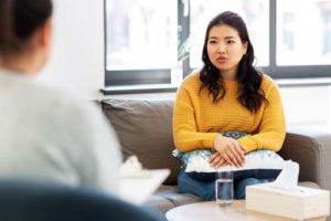 woman at an individual therapy program