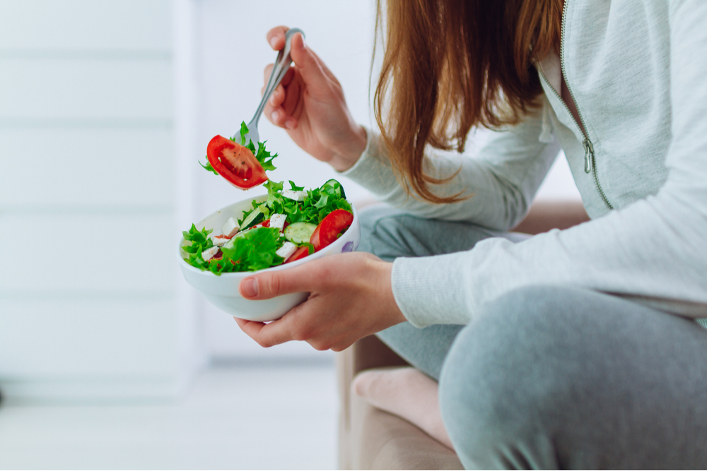 Woman changing her diet in early recovery