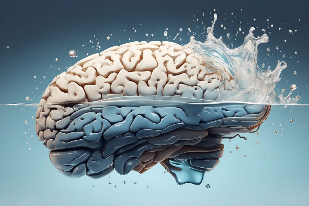 image of plastic brain in water to illustrate the concept of what is wet brain