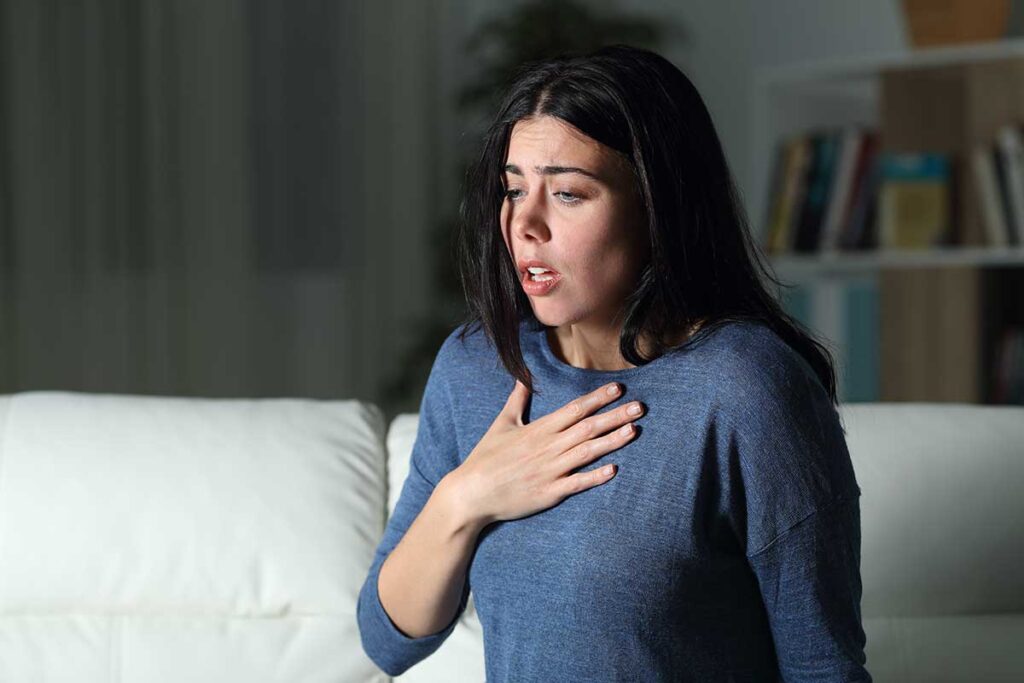 person having panic attack while dealing with rapid cycling bipolar disorder