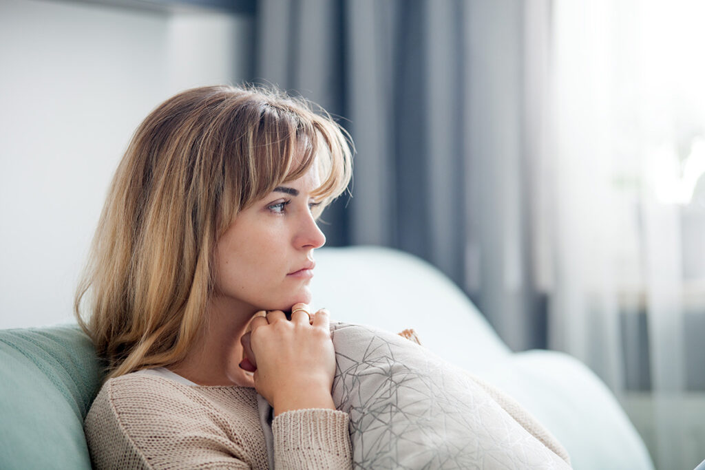 A woman thinking about marijuana and the brain