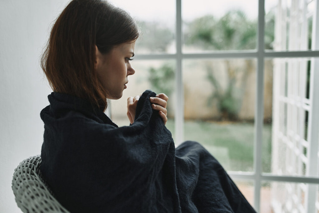 A woman considering facts about meth