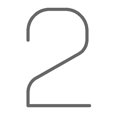 Stylized number two in gray