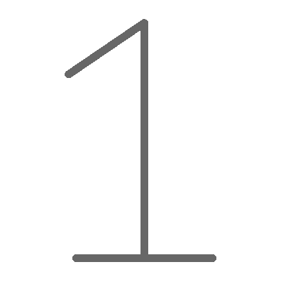 Simple outline of the number one